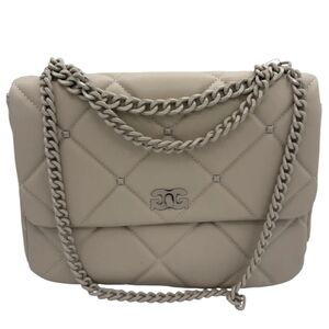 Gilda Paris Vegan Leather Tan Quilted Chain Shoulder Bag Purse NWT